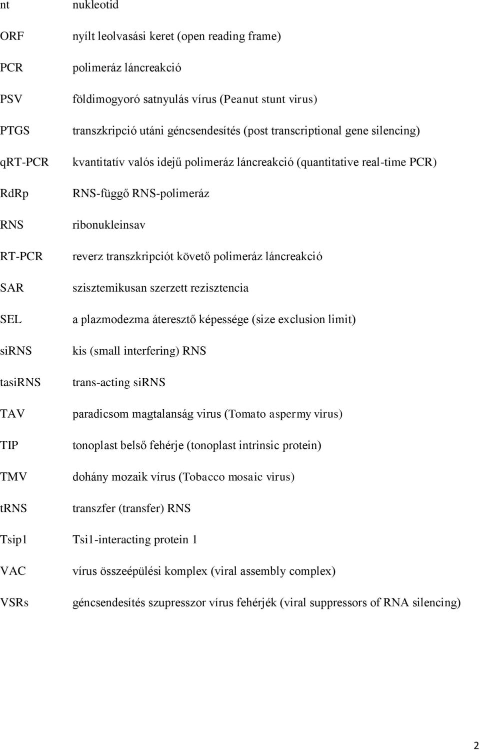 reverz transzkripciót követő polimeráz láncreakció szisztemikusan szerzett rezisztencia a plazmodezma áteresztő képessége (size exclusion limit) kis (small interfering) RNS trans-acting sirns