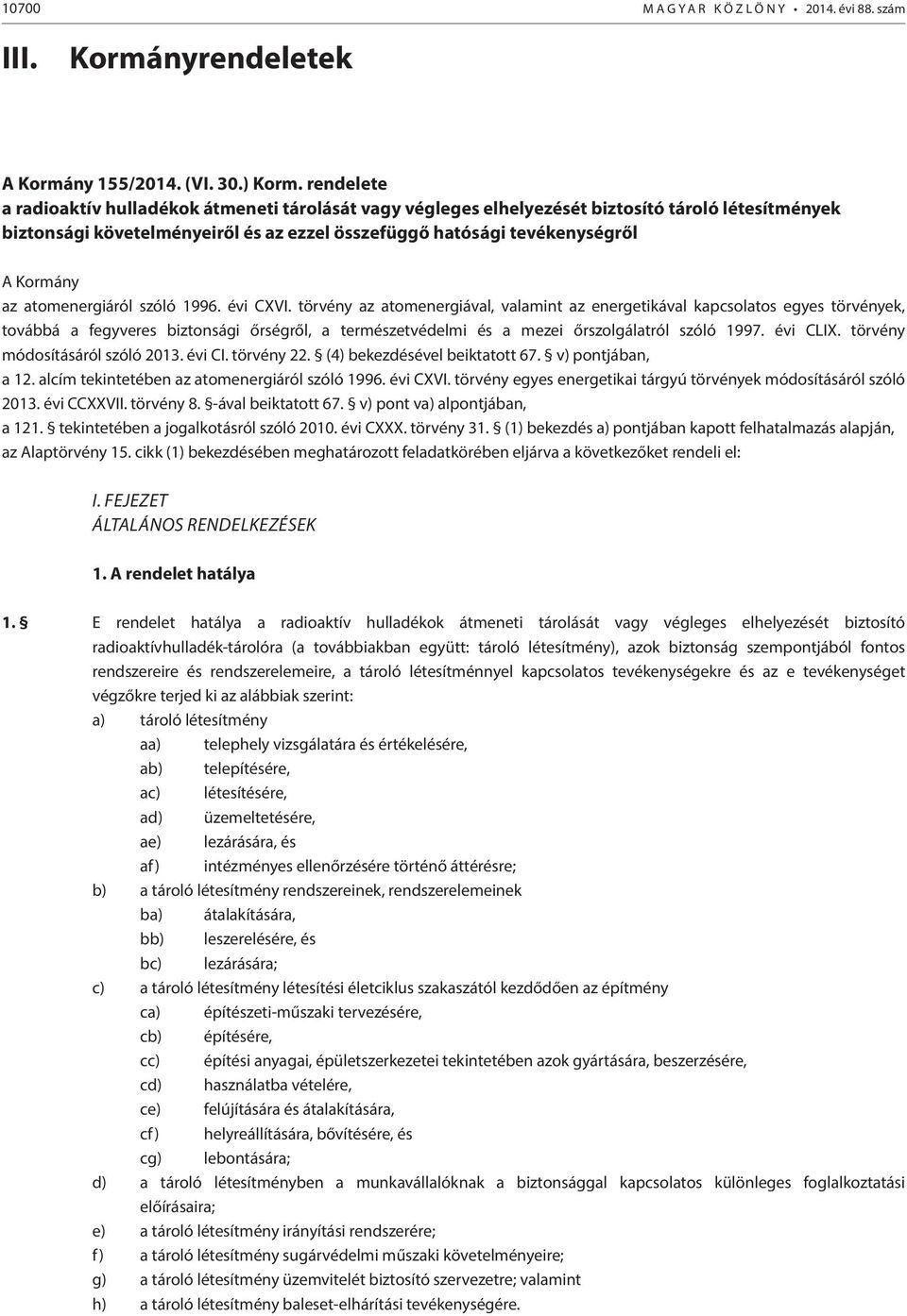 atomenergiáról szóló 1996. évi CXVI.