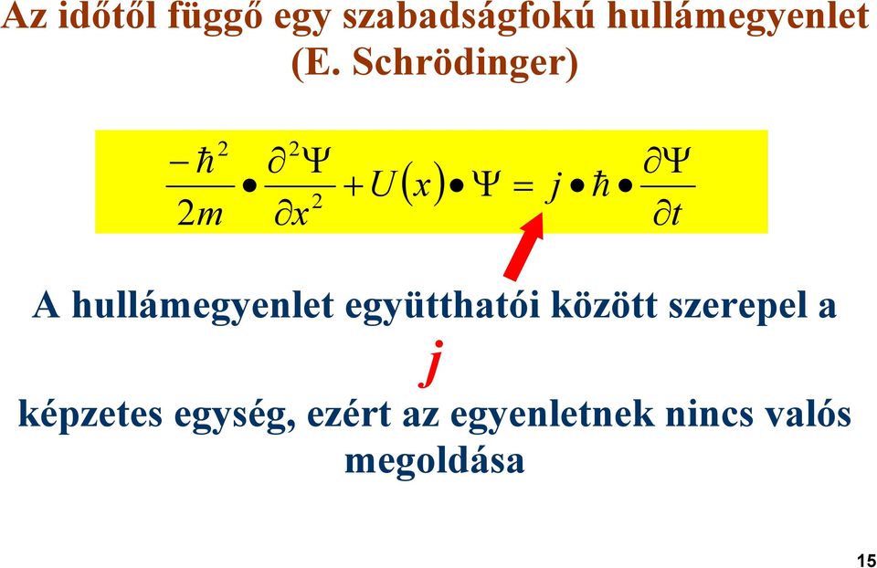 hullámegyenlet együtthatói között szerepel a j