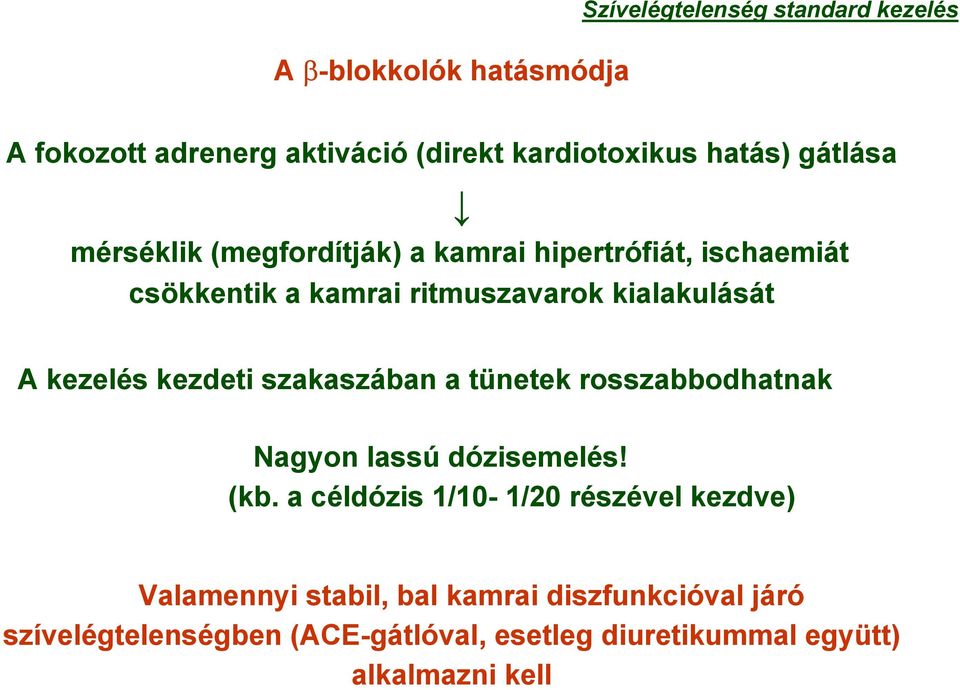 kezelés kezdeti szakaszában a tünetek rosszabbodhatnak Nagyon lassú dózisemelés! (kb.