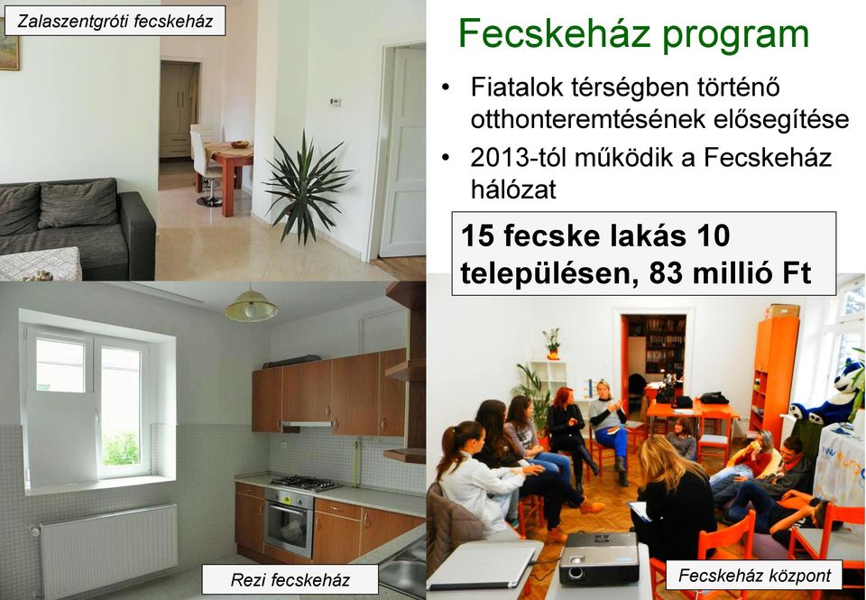 2013-tól működik a Fecskeház hálózat 15 fecske lakás