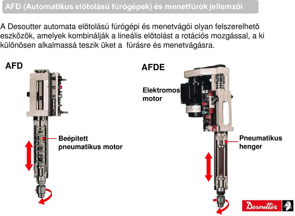 rotációs mozgással, a ki különösen alkalmassá teszik üket a fúrásre és