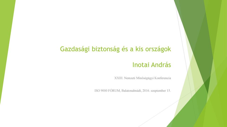 Nemzeti Minőségügyi Konferencia ISO