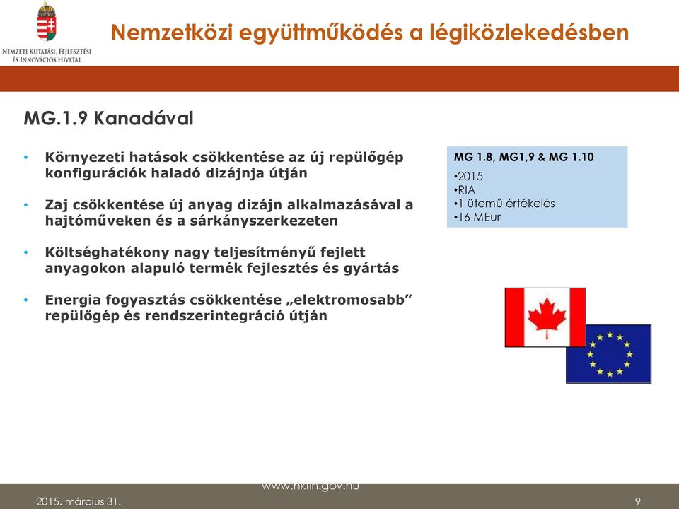 dizájn alkalmazásával a hajtóműveken és a sárkányszerkezeten MG 1.8, MG1,9 & MG 1.