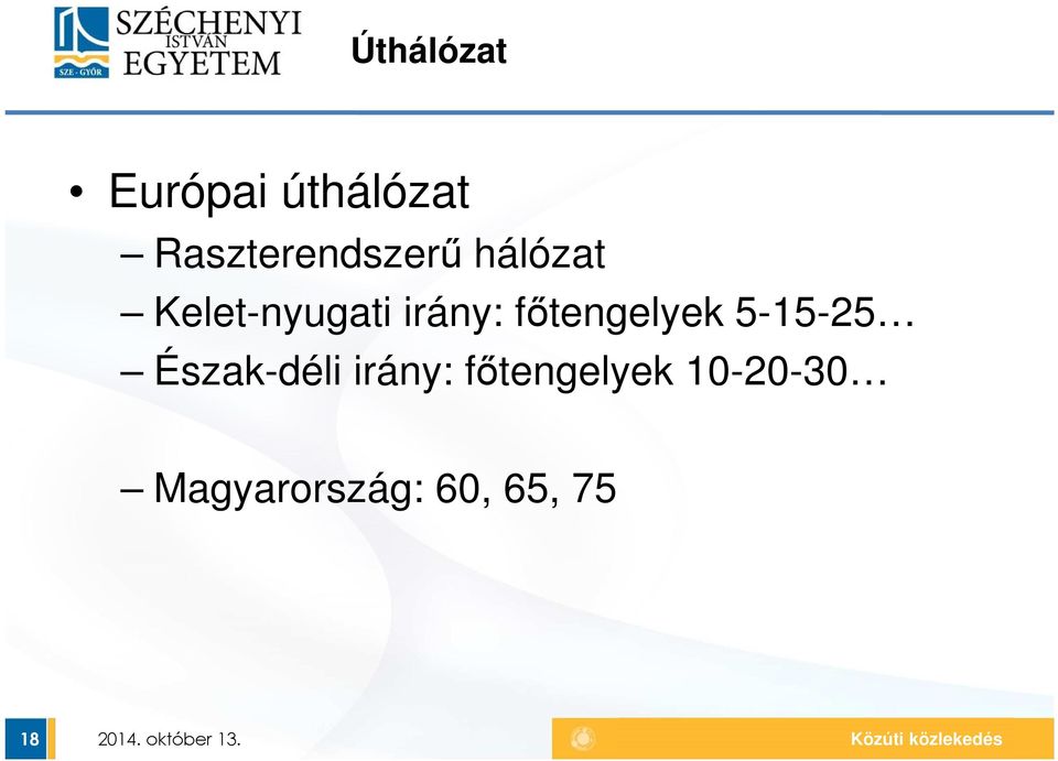 irány: főtengelyek 5-15-25 Észak-déli