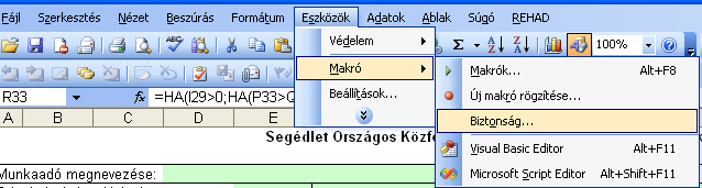 1. A tábla használatának általános feltétele A tábla megnevezése Segédlet_országos_mintaprojekt_számításhoz_dátum.