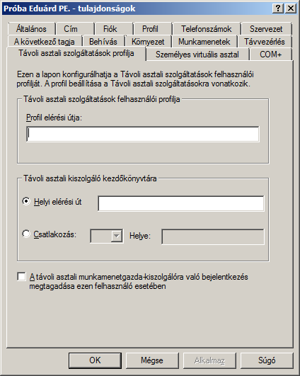 Távoli asztal szolgáltatások Windows Server 2008