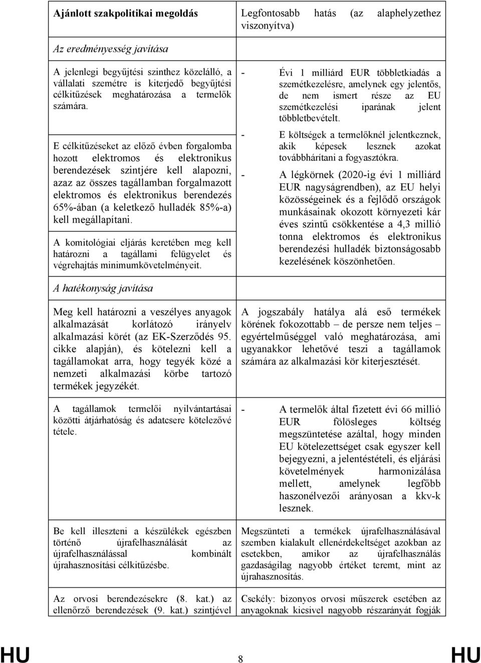 E célkitűzéseket az előző évben forgalomba hozott elektromos és elektronikus berendezések szintjére kell alapozni, azaz az összes tagállamban forgalmazott elektromos és elektronikus berendezés