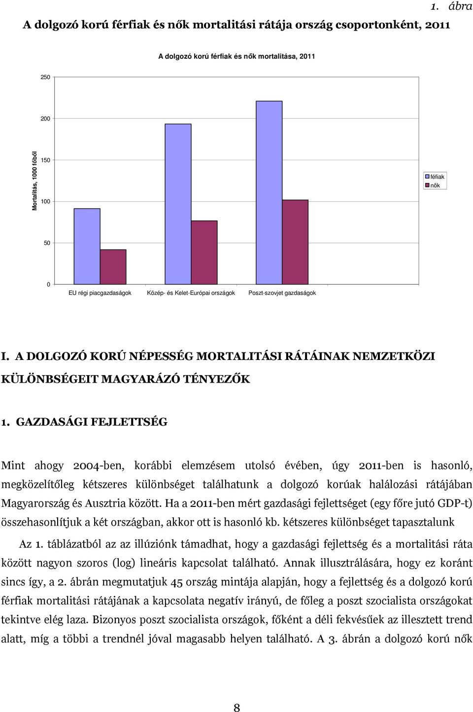 A DOLGOZÓ KORÚ NÉPESSÉG MORTALITÁSI RÁTÁINAK NEMZETKÖZI KÜLÖNBSÉGEIT MAGYARÁZÓ TÉNYEZŐK 1.