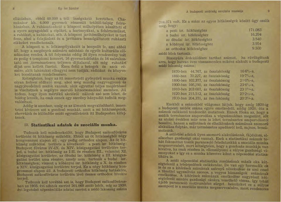 A központ j avítóműh elyek et is tart fenn, ahol a felajánlott és a javításra beszolgáltatott ruházati cikkeket rendbehozzák. A központ u. n.