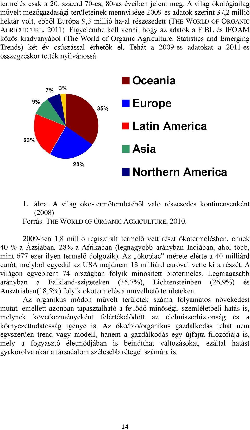 Figyelembe kell venni, hogy az adatok a FiBL és IFOAM közös kiadványából (The World of Organic Agriculture. Statistics and Emerging Trends) két év csúszással érhetők el.