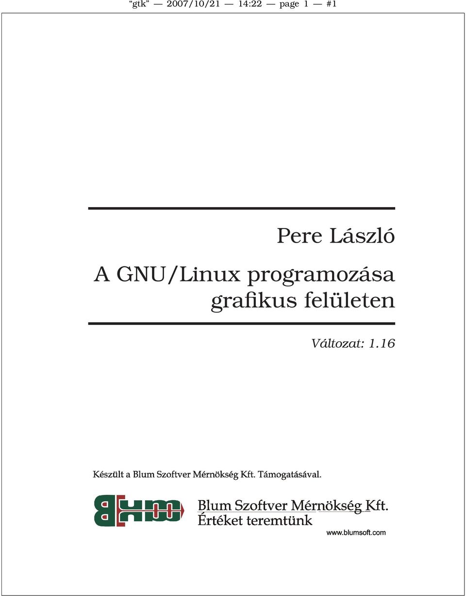 GNU/Linux programozása