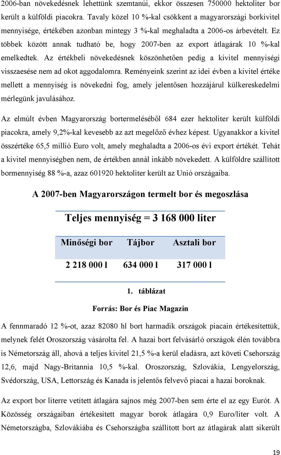 Ez többek között annak tudható be, hogy 2007-ben az export átlagárak 10 %-kal emelkedtek. Az értékbeli növekedésnek köszönhetően pedig a kivitel mennyiségi visszaesése nem ad okot aggodalomra.