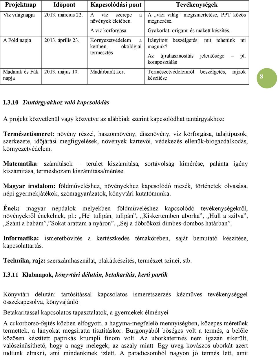 Irányított beszélgetés: mit tehetünk mi magunk? Az újrahasznosítás jelentősége pl. komposztálás 2013.