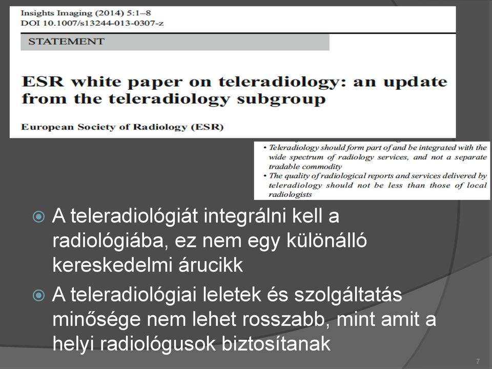 teleradiológiai leletek és szolgáltatás minősége