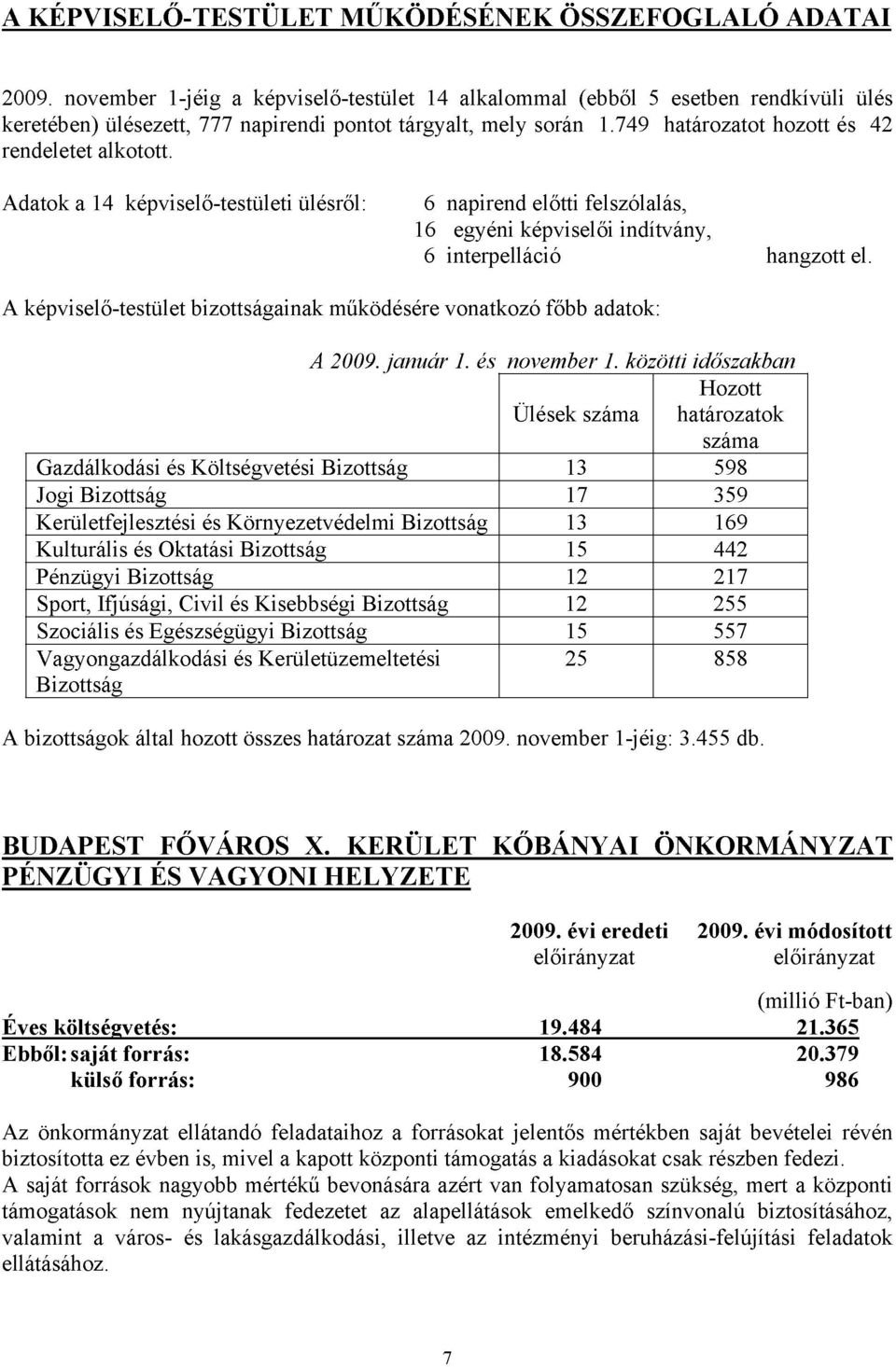 Adatok a 14 képviselő-testületi ülésről: 6 napirend előtti felszólalás, 16 egyéni képviselői indítvány, 6 interpelláció hangzott el.