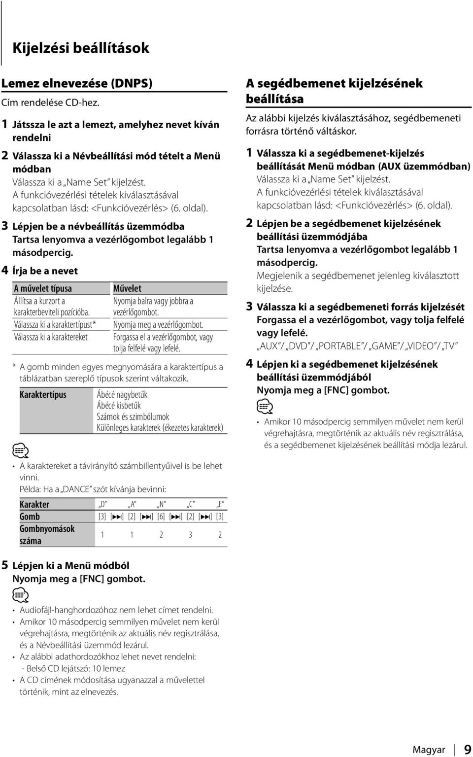 A funkcióvezérlési tételek kiválasztásával kapcsolatban lásd: <Funkcióvezérlés> (6. oldal).