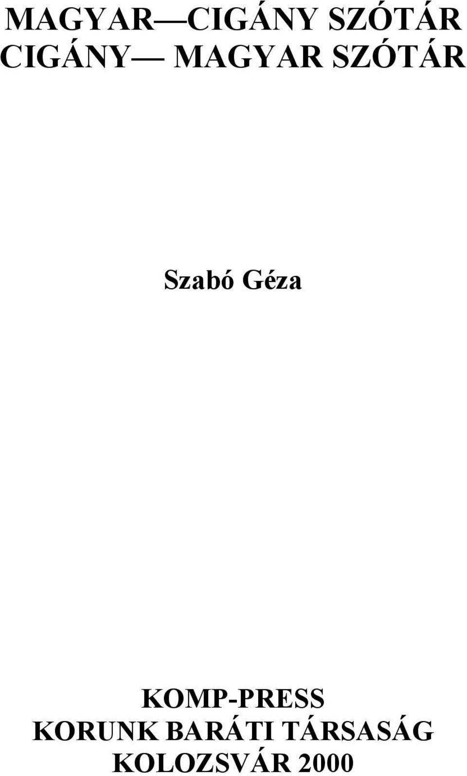 Szabó Géza KOMP-PRESS