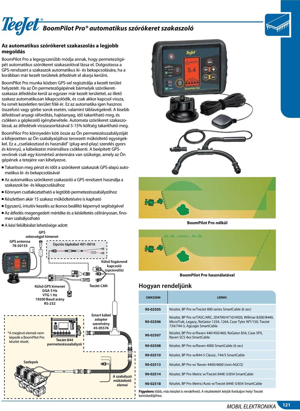 Dolgoztassa a GPS-rendszert a szakaszok automatikus ki- és bekapcsolására, ha a korábban már kezelt területek átfedését el akarja kerülni.