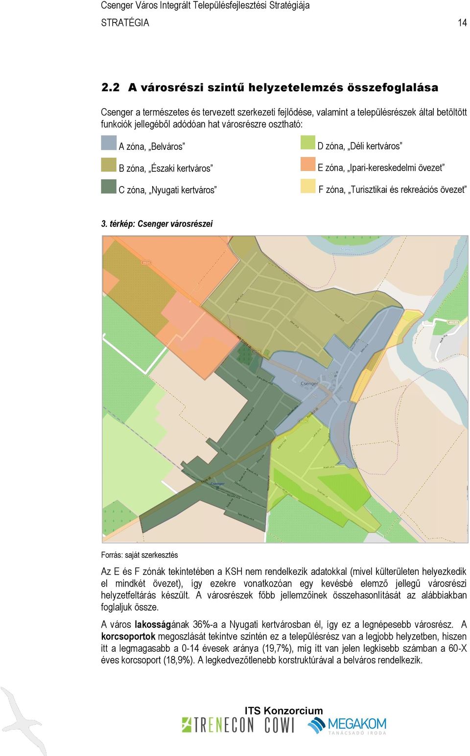 osztható: A zóna, Belváros B zóna, Északi kertváros C zóna, Nyugati kertváros D zóna, Déli kertváros E zóna, Ipari-kereskedelmi övezet F zóna, Turisztikai és rekreációs övezet 3.