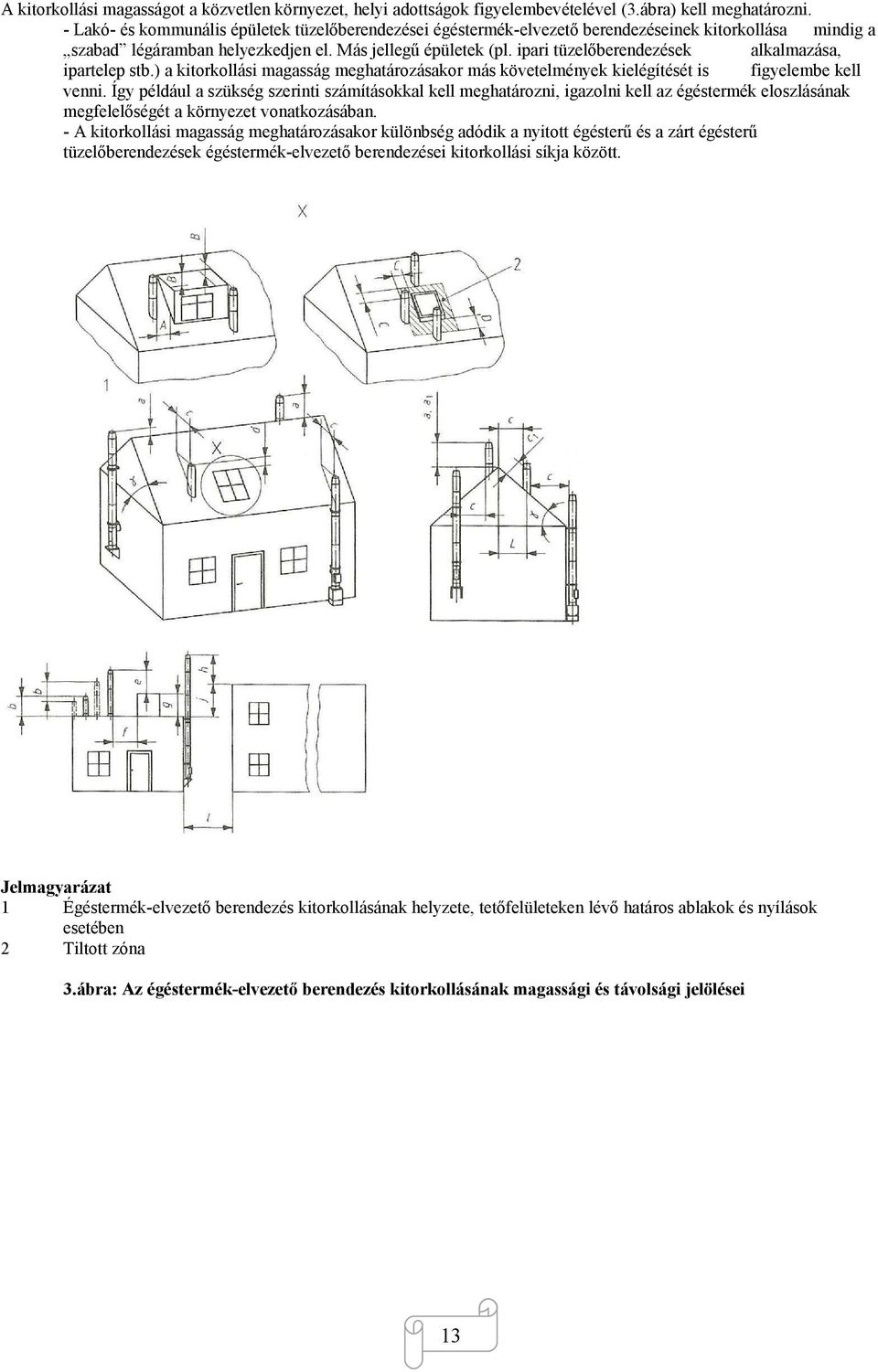 ipari tüzelőberendezések alkalmazása, ipartelep stb.) a kitorkollási magasság meghatározásakor más követelmények kielégítését is figyelembe kell venni.