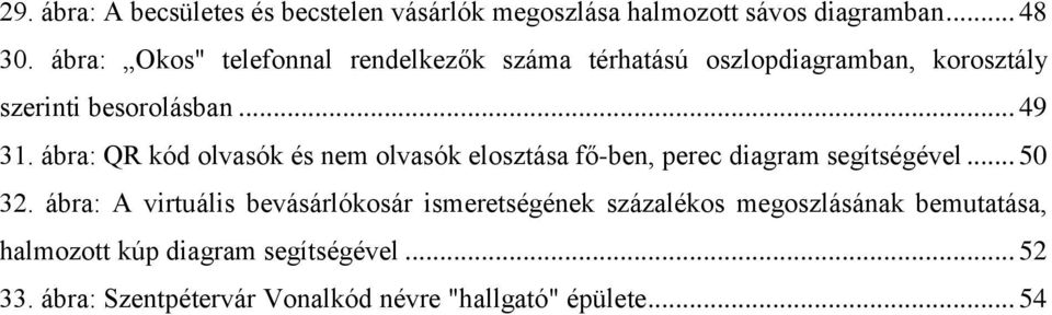 ábra: QR kód olvasók és nem olvasók elosztása fő-ben, perec diagram segítségével... 50 32.