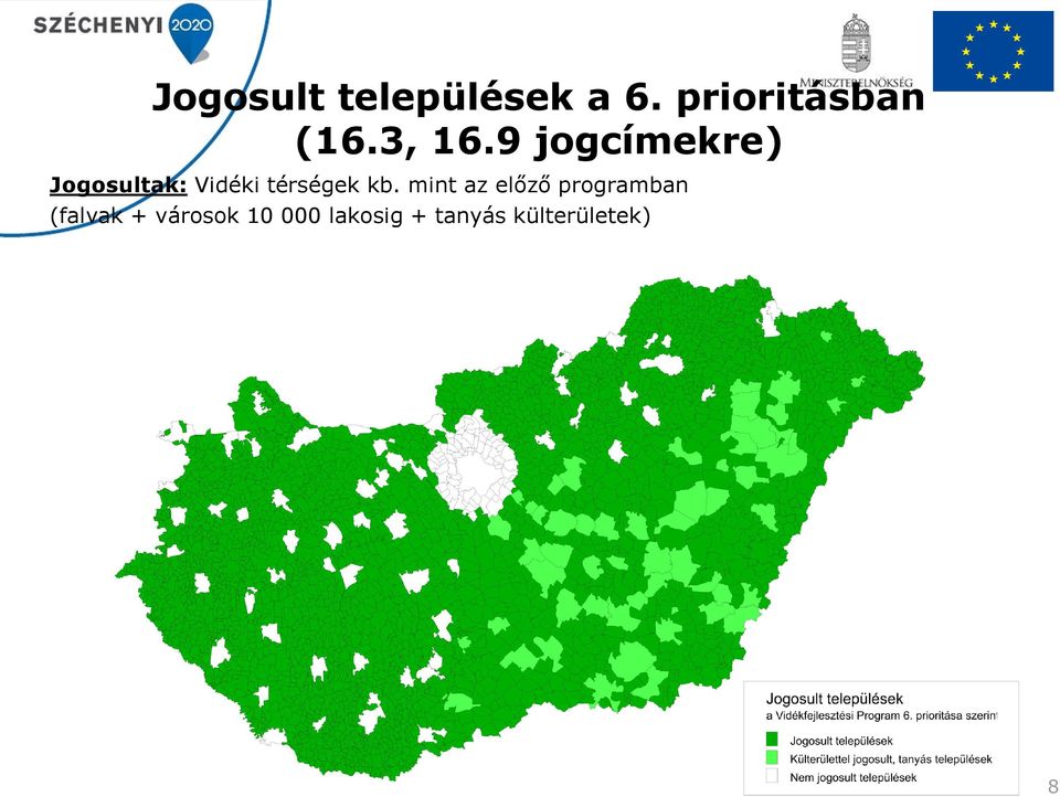 9 jogcímekre) Jogosultak: Vidéki térségek kb.