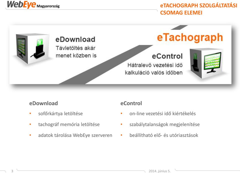 szerveren econtrol on-line vezetési idő kiértékelés