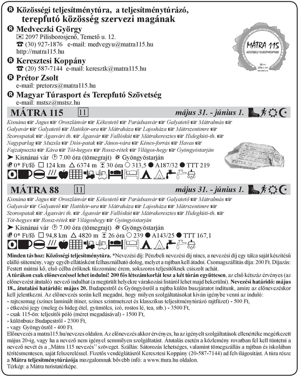 hu MÁTRA 115 11 május 31. - június 1.