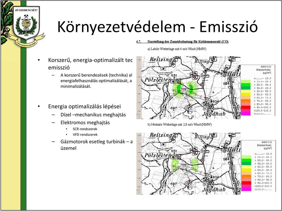 motoroknál a gáz-emisszió ellenőrzött minimalizálását.