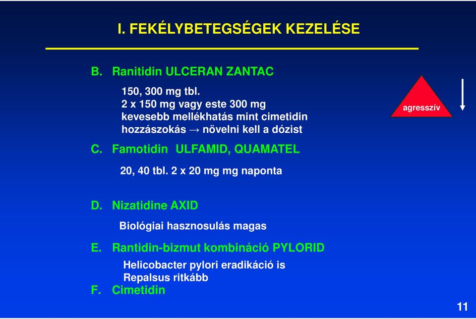 Famotidin ULFAMID, QUAMATEL agresszív 20, 40 tbl. 2 x 20 mg mg naponta D.