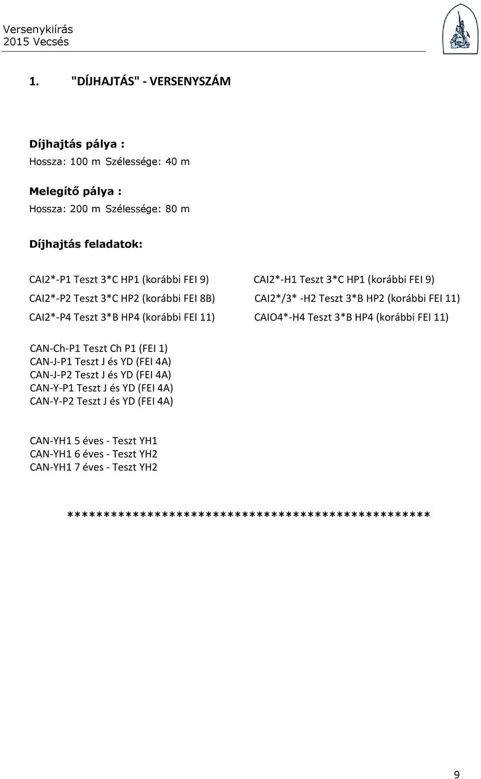 FEI 11) CAIO4*-H4 Teszt 3*B HP4 (korábbi FEI 11) CAN-Ch-P1 Teszt Ch P1 (FEI 1) CAN-J-P1 Teszt J és YD (FEI 4A) CAN-J-P2 Teszt J és YD (FEI 4A) CAN-Y-P1 Teszt J és YD (FEI