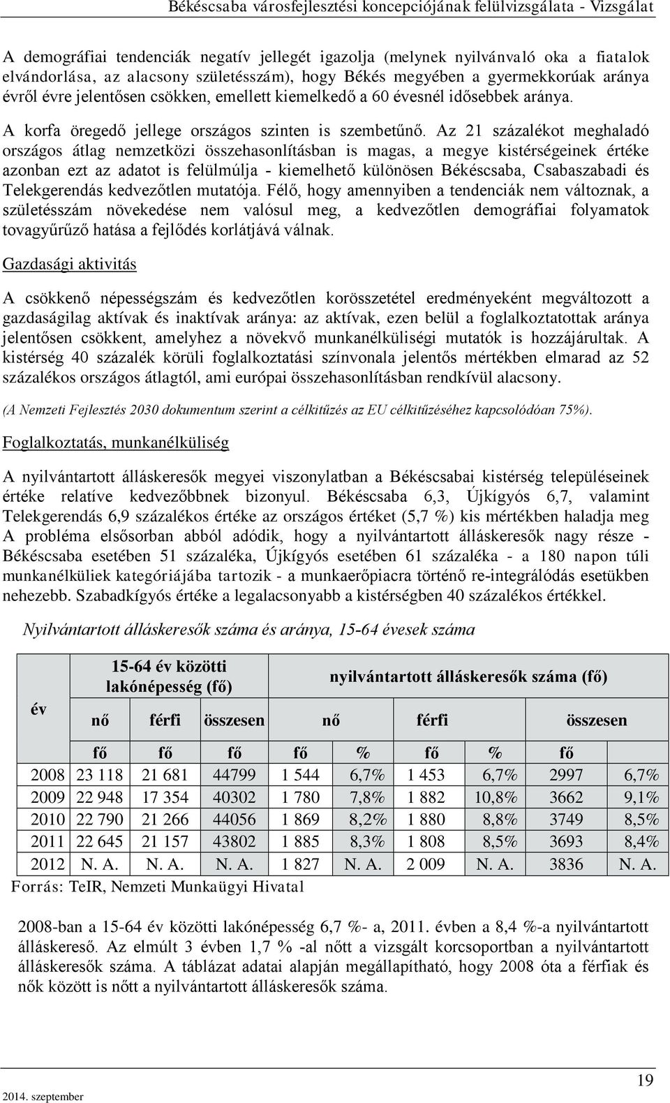 Az 21 százalékot meghaladó országos átlag nemzetközi összehasonlításban is magas, a megye kistérségeinek értéke azonban ezt az adatot is felülmúlja - kiemelhető különösen Békéscsaba, Csabaszabadi és