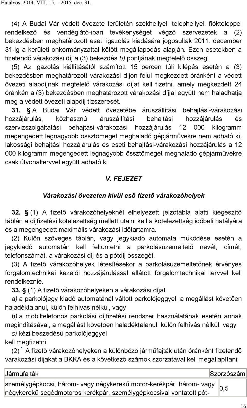 (5) Az igazolás kiállításától számított 15 percen túli kilépés esetén a (3) bekezdésben meghatározott várakozási díjon felül megkezdett óránként a védett övezeti alapdíjnak megfelelő várakozási díjat