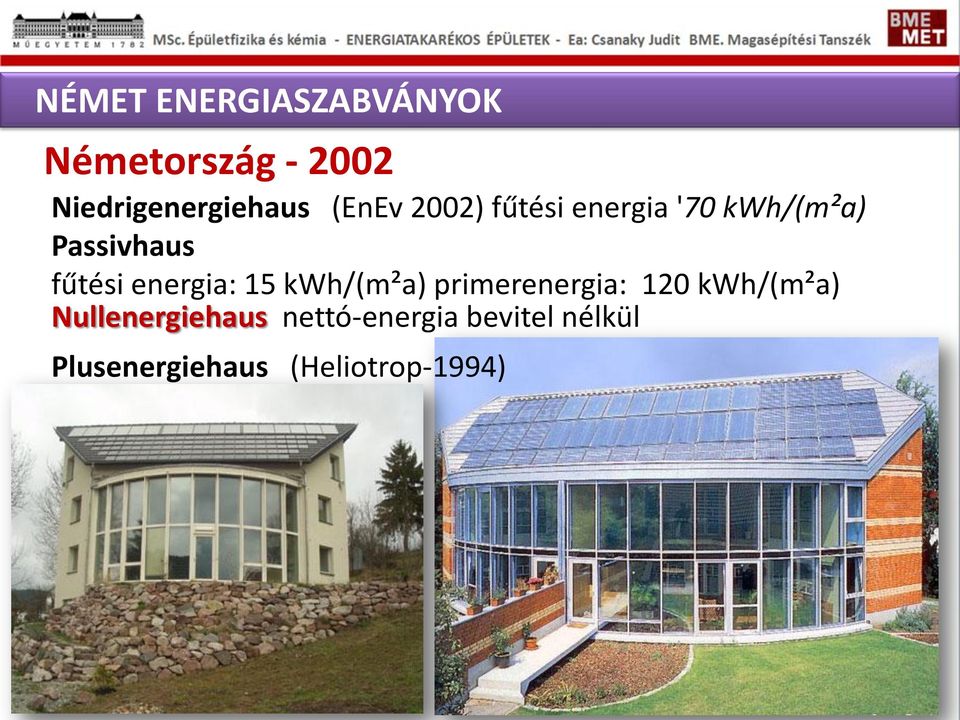 energia: 15 kwh/(m²a) primerenergia: 120 kwh/(m²a)