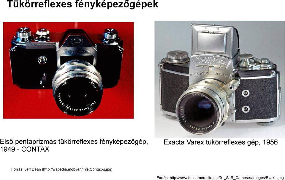 1956 Forrás: Jeff Dean (http://wapedia.mobi/en/file:contax-s.