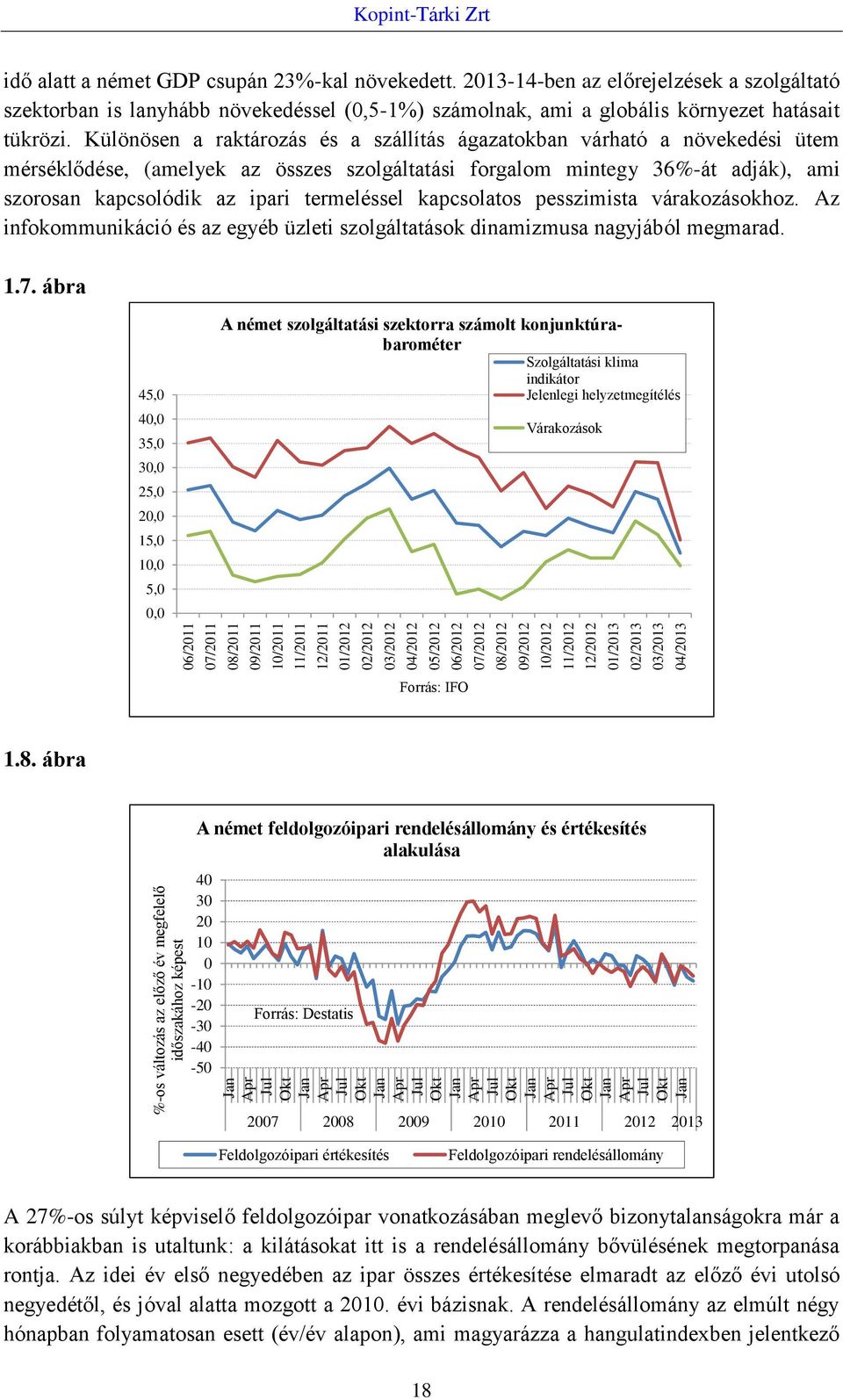 növekedett. 2013-14-ben az előrejelzések a szolgáltató szektorban is lanyhább növekedéssel (0,5-1%) számolnak, ami a globális környezet hatásait tükrözi.