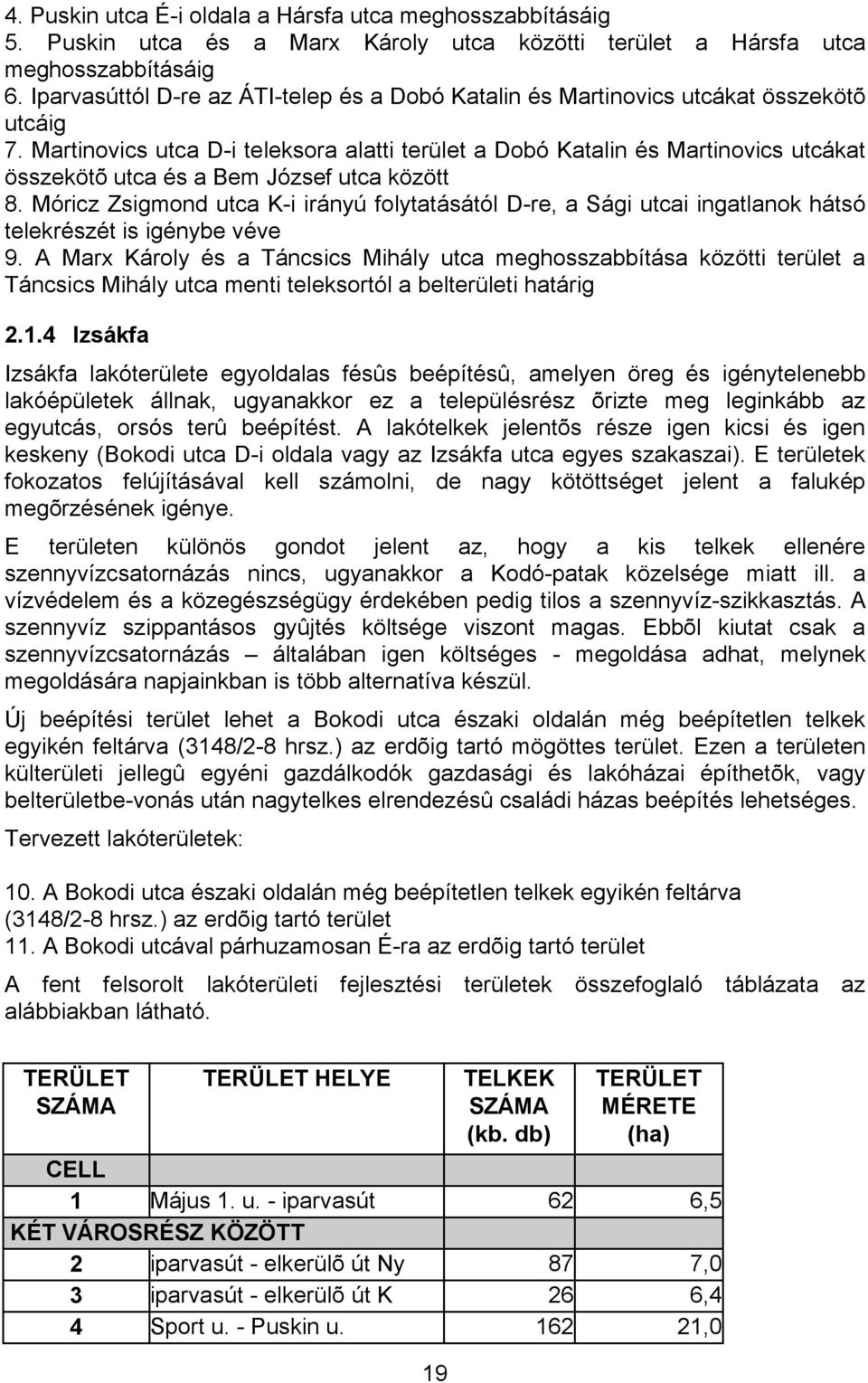 Martinovics utca D-i teleksora alatti terület a Dobó Katalin és Martinovics utcákat összekötõ utca és a Bem József utca között 8.