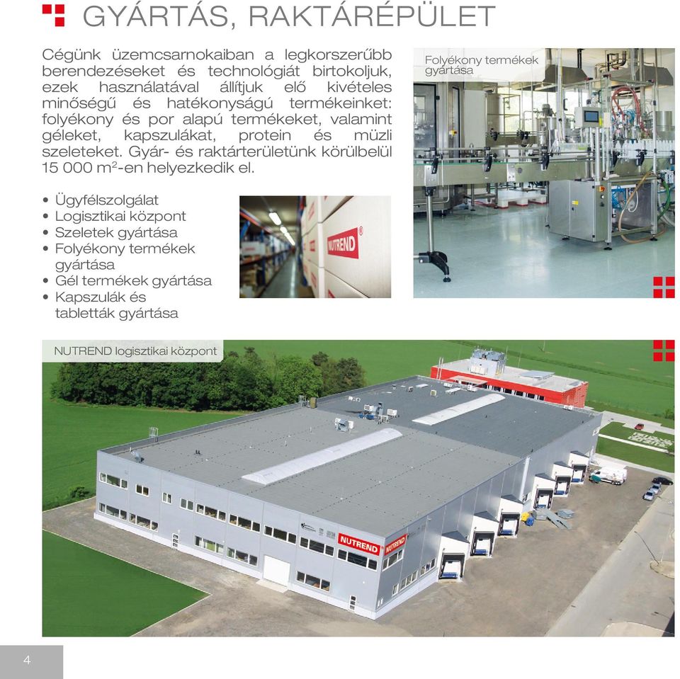 szeleteket. Gyár- és raktárterületünk körülbelül 15 000 m 2 -en helyezkedik el.