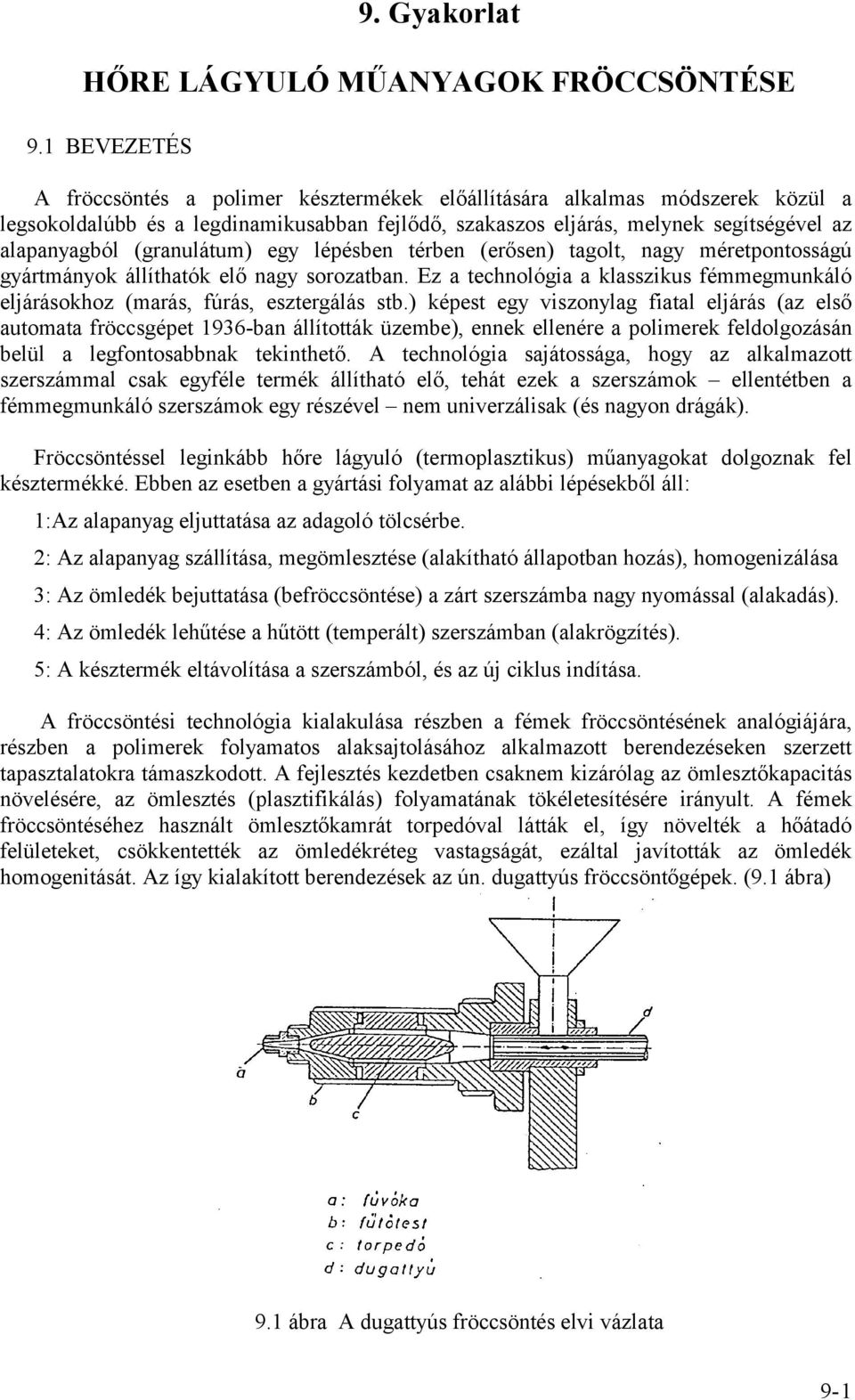 (granulátum) egy lépésben térben (erősen) tagolt, nagy méretpontosságú gyártmányok állíthatók elő nagy sorozatban.