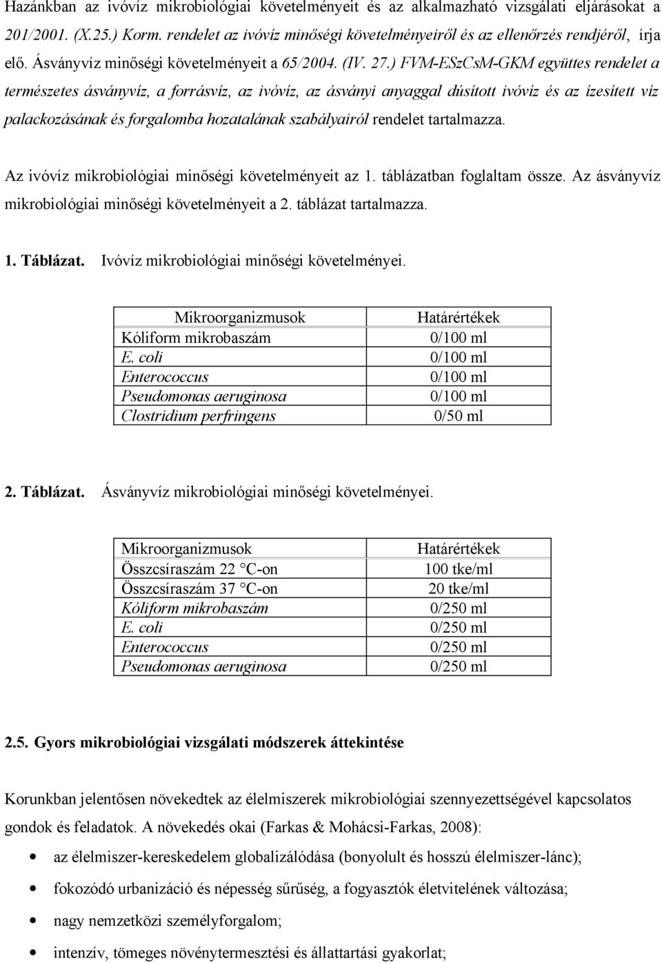 ) FVM-ESzCsM-GKM együttes rendelet a természetes ásványvíz, a forrásvíz, az ivóvíz, az ásványi anyaggal dúsított ivóvíz és az ízesített víz palackozásának és forgalomba hozatalának szabályairól