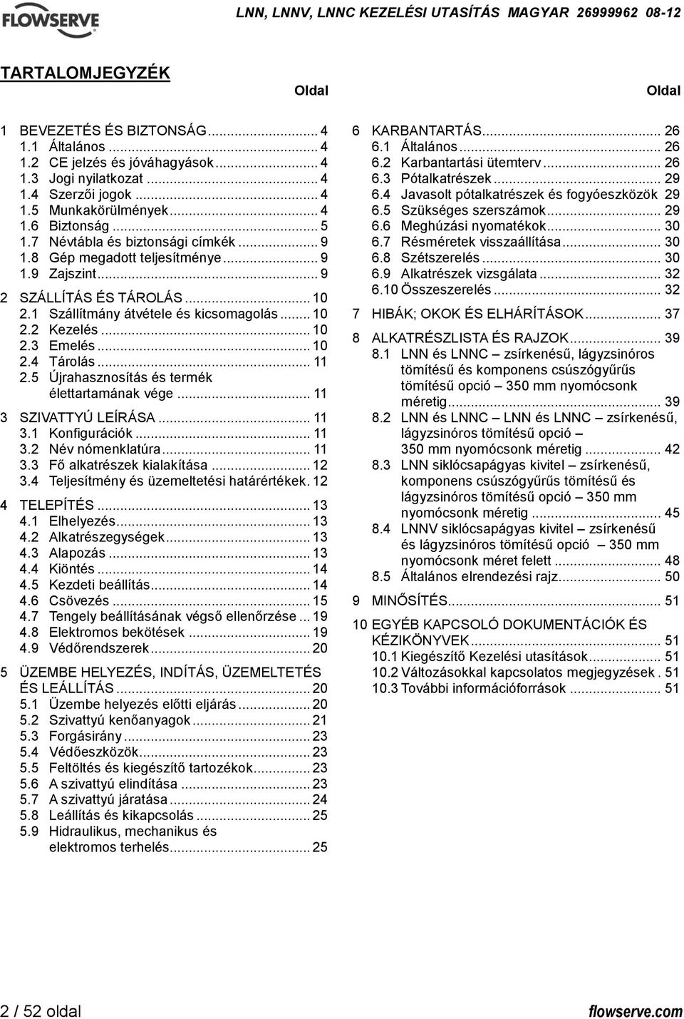 .. 10 2.4 Tárolás... 11 2.5 Újrahasznosítás és termék élettartamának vége... 11 3 SZIVATTYÚ LEÍRÁSA... 11 3.1 Konfigurációk... 11 3.2 Név nómenklatúra... 11 3.3 Fő alkatrészek kialakítása... 12 3.