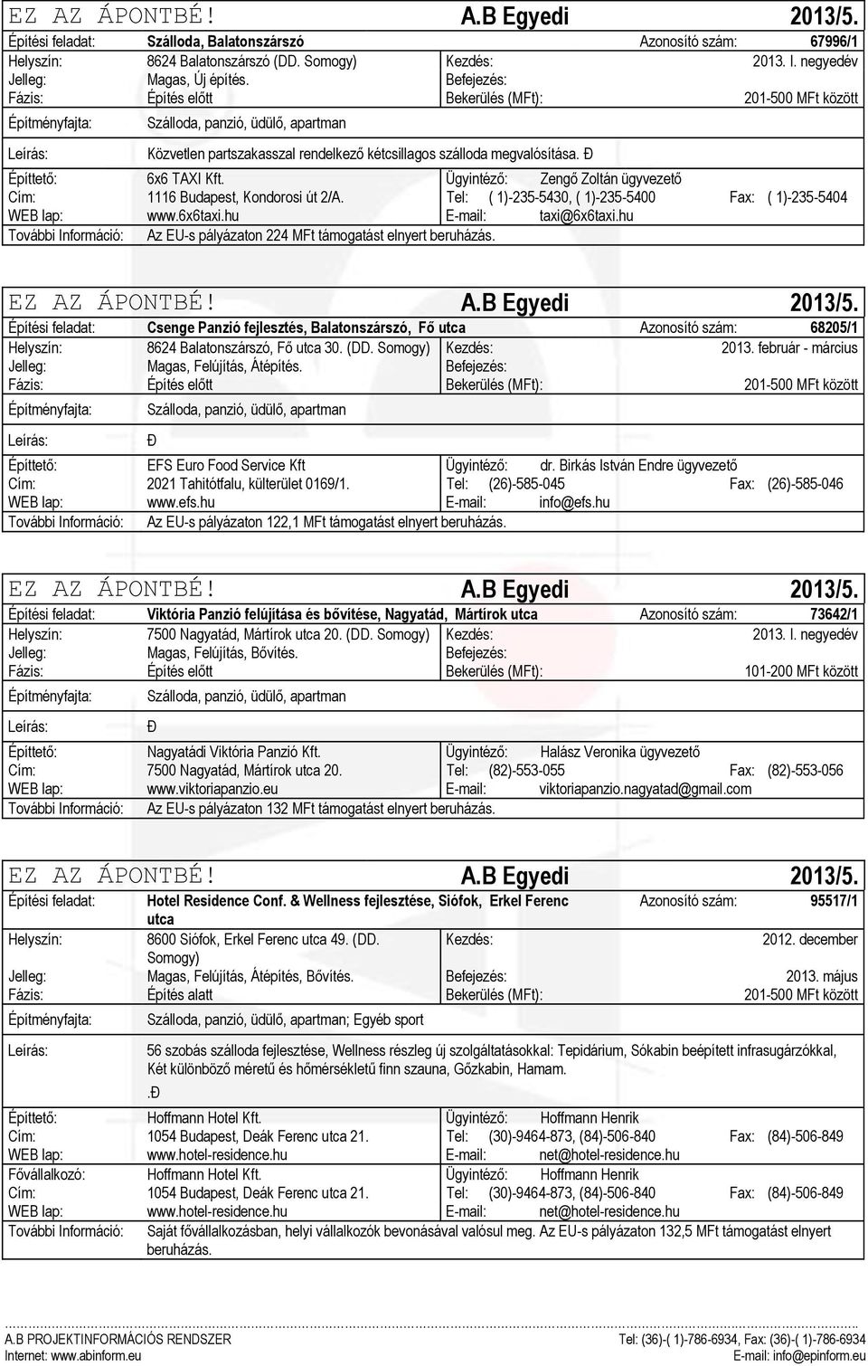 hu További Információ: Az EU-s pályázaton 224 MFt támogatást elnyert beruházás.