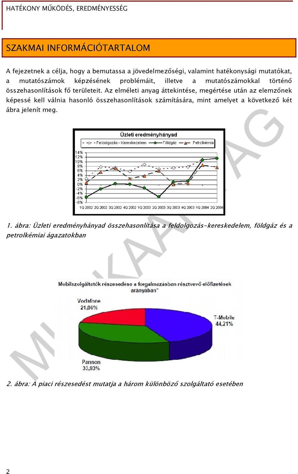 Az elméleti anyag áttekintése, megértése után az elemzőnek képessé kell válnia hasonló összehasonlítások számítására, mint amelyet a következő