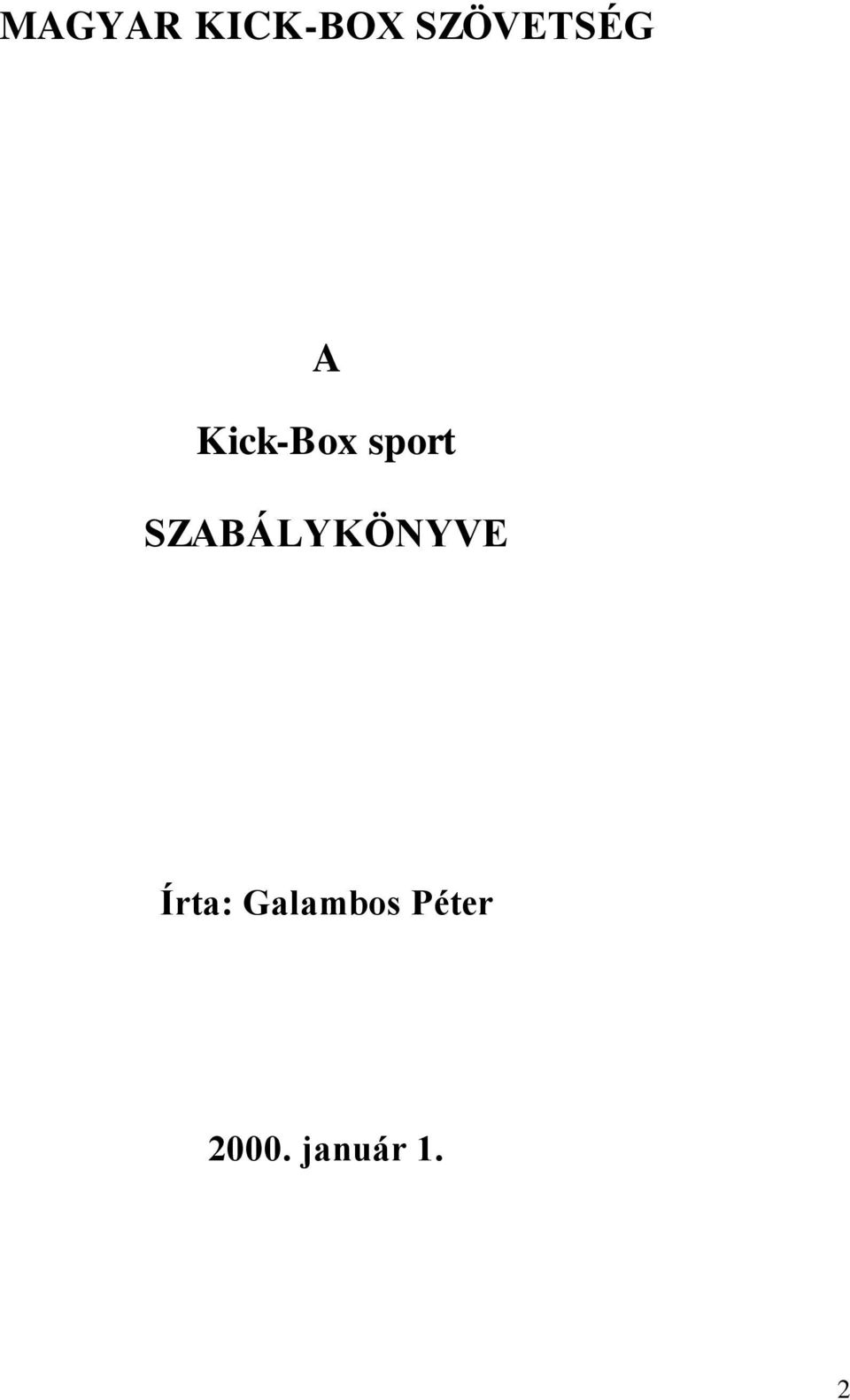 sport SZABÁLYKÖNYVE