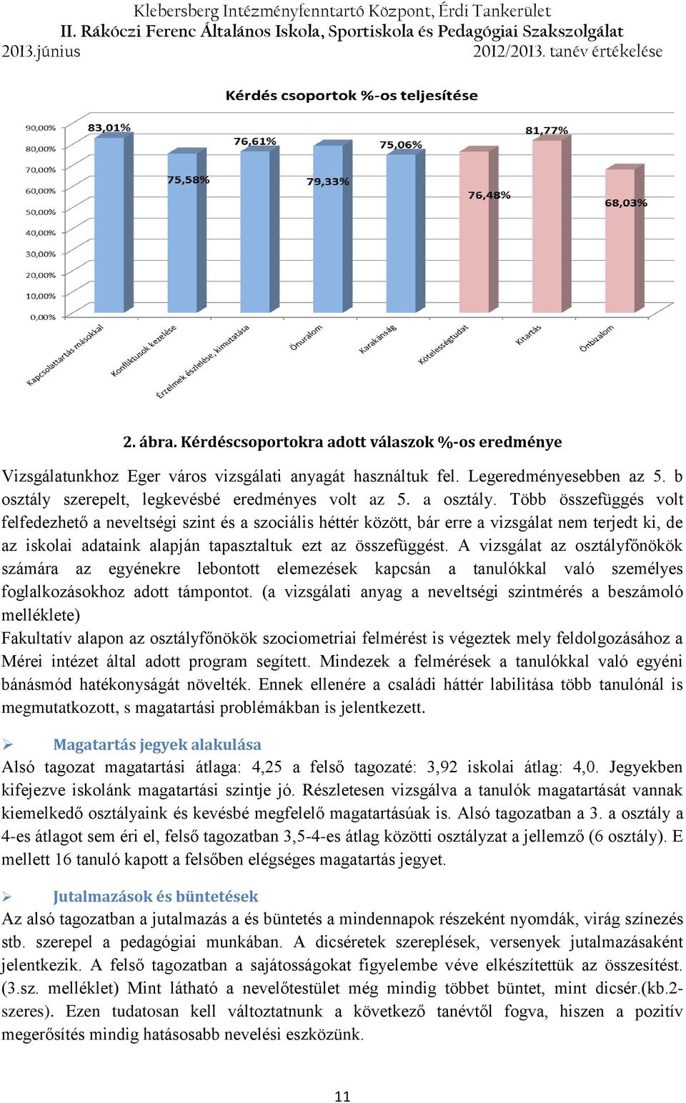 Több összefüggés volt felfedezhető a neveltségi szint és a szociális héttér között, bár erre a vizsgálat nem terjedt ki, de az iskolai adataink alapján tapasztaltuk ezt az összefüggést.