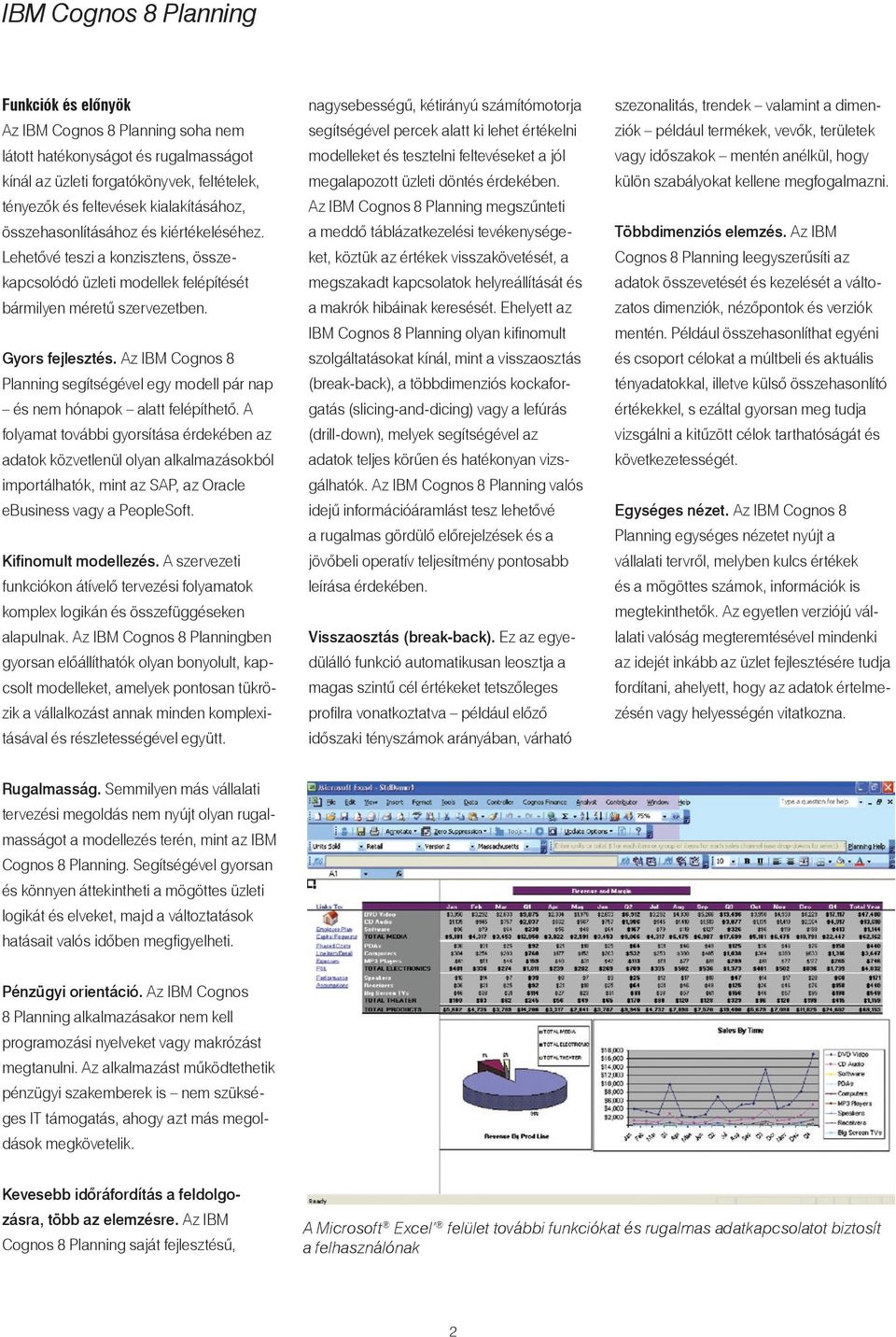 Az IBM Cognos 8 Planning segítségével egy modell pár nap és nem hónapok alatt felépíthetô.