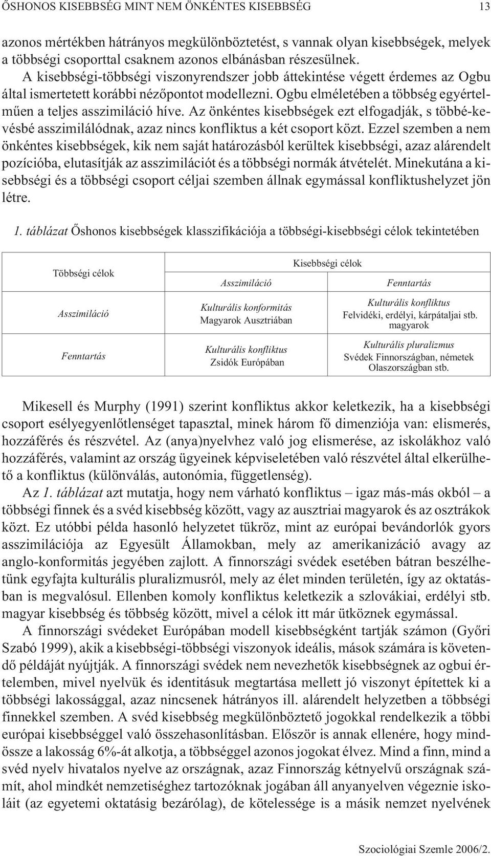 Az önkéntes kisebbségek ezt elfogadják, s többé-kevésbé asszimilálódnak, azaz nincs konfliktus a két csoport közt.