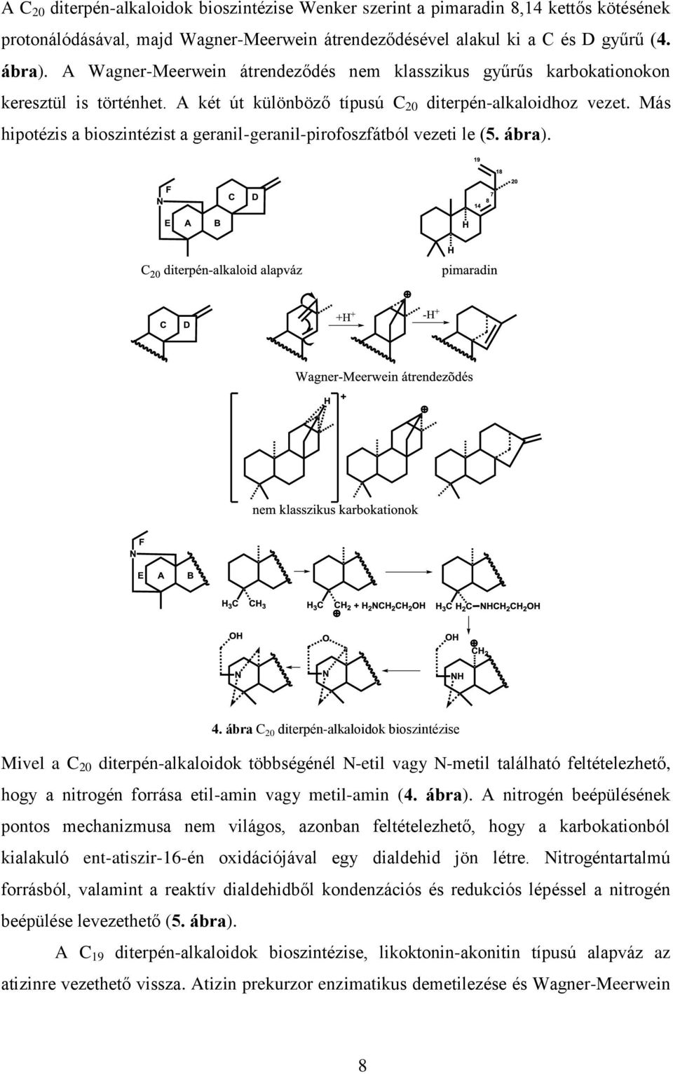 Más hipotézis a bioszintézist a geranil-geranil-pirofoszfátból vezeti le (5. ábra). 4.