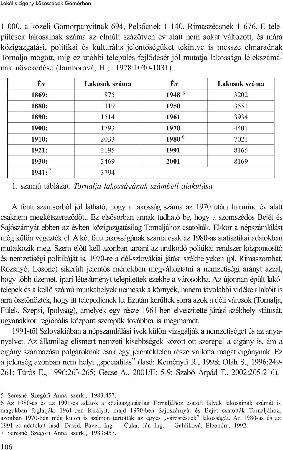 utóbbi település fejlõdését jól mutatja lakossága lélekszámának növekedése (Jamborová, H., 1978:1030-1031). Év Lakosok száma 1. számú táblázat.